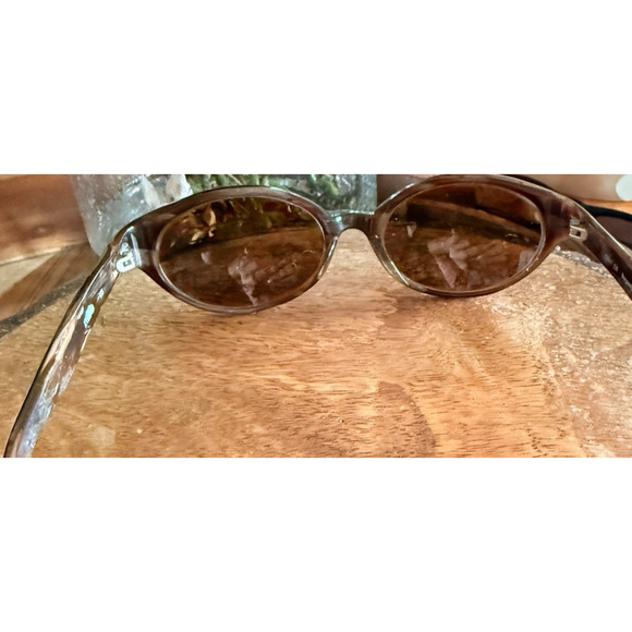 Vintage Adrienne Vittadini Sunglasses Frames Oval Burgandy/Wood 51-17-135 Preppy - Picture 6 of 9